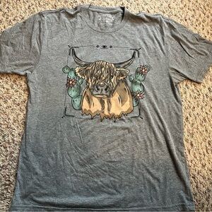 Rowdy Crowd Gray Highland Cow Tee